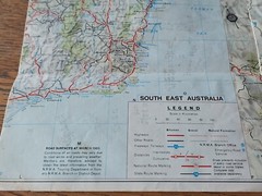 Vintage NRMA South East Australia 1988 Fold Out Paper Map GC