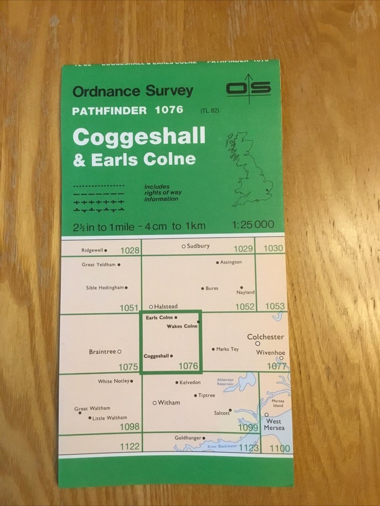 1988 Ordnance Survey Pathfinder Map 1076 TL 82 Coggeshall And Earls Colne