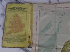 Vintage Batholomews Cumberland map c1920 Half Inch Sheet 3 old Ambleside Penrith