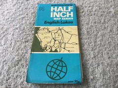 1970s Old Vintage Bartholomew’s Half-inch Contoured Map Sheet 34 English Lakes