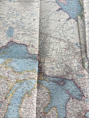 National Geographic Magazine Paper Map Of Central Canada 1963 Atlas Plate 24