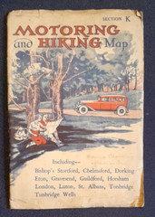 VINTAGE MOTORING AND HIKING MAP K London, Middx, Herts, Kent.