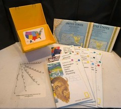 Vintage 1986 National Geographic Society Close-Up USA Travel Maps Gift Set w/Box