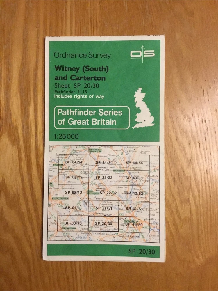 1978 Ordnance Survey Pathfinder Map 1115 SP 20/30 Witney South And Carterton