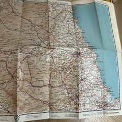 NEWCASTLE CARLISLE Bartholomew Quarter Inch Map No 9 Automobile Association