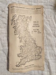 Bartholomew’s Revised Half-Inch Contoured Maps 1950’s From Paper Sheet 3 Exmoor