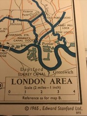 Vintage 1965 Map Stanford’s Inland Cruising England (8 Miles – 1 inch)