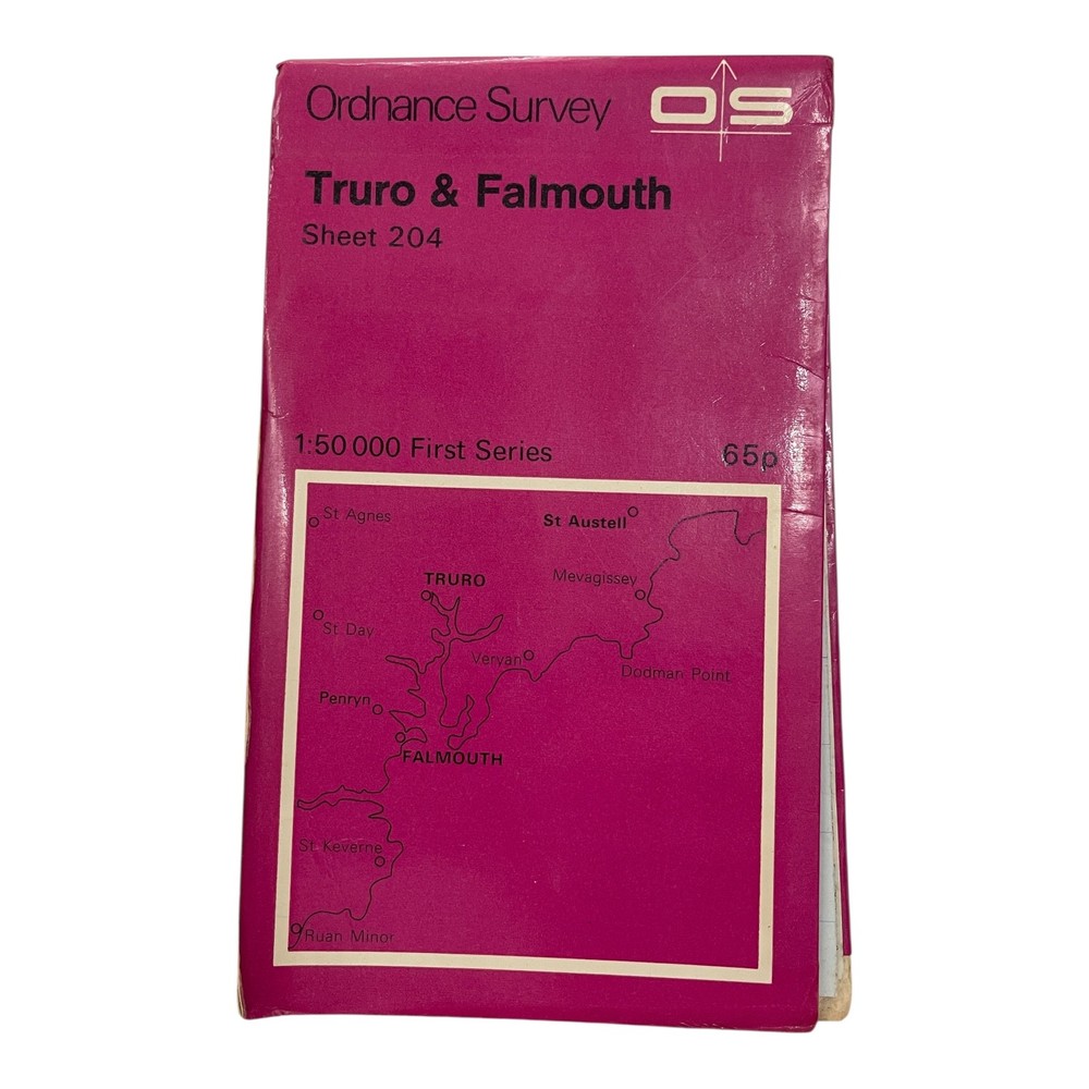 Vintage OS Ordnance Survey Map Truro & Falmouth Sheet 204 First Series
