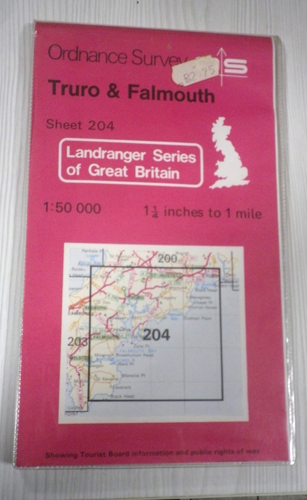 Landranger 204 Ordnance Survey Map 1:50000 Truro & Falmouth