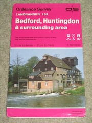 OS Ordnance Survey Landranger Map Sheet 153 Bedford & Huntingdon area – 1994