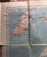 Austin Motors vintage Midlands/Wales map, imperfect, + 1987 Austin journal
