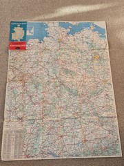 Vintage German Folded Road Map Esso 1962
