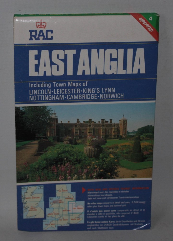 RAC 1:200,000 Map – East Anglia – 1987