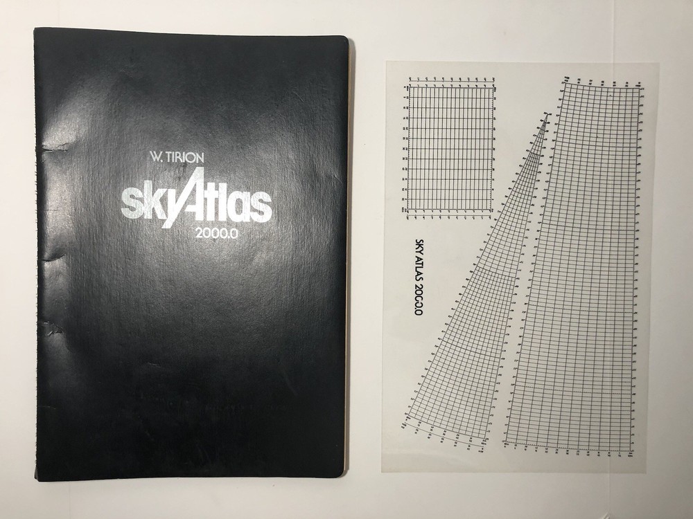 Vintage Large Sky Atlas 2000.0 Deluxe w/ Plastic Overlay Wil Tirion SPIRAL 1982