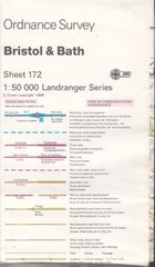 Ordnance Survey 1:50,000 Landranger Series Sheet 172 Bristol & Bath
