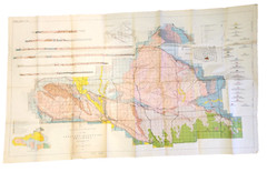 1954 Arbuckle Mountains OK Geologic Color Map Anticline Murray Pontotoc Johnston