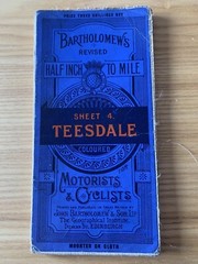 Bartholomew’s Tourists & Cyclists cloth Map. Sheet 4 Teesdale.