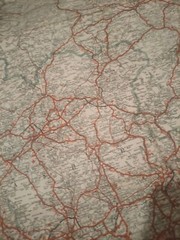Geographia Clear Road Map On Cloth 60 Miles Round Blackpool England And Wales