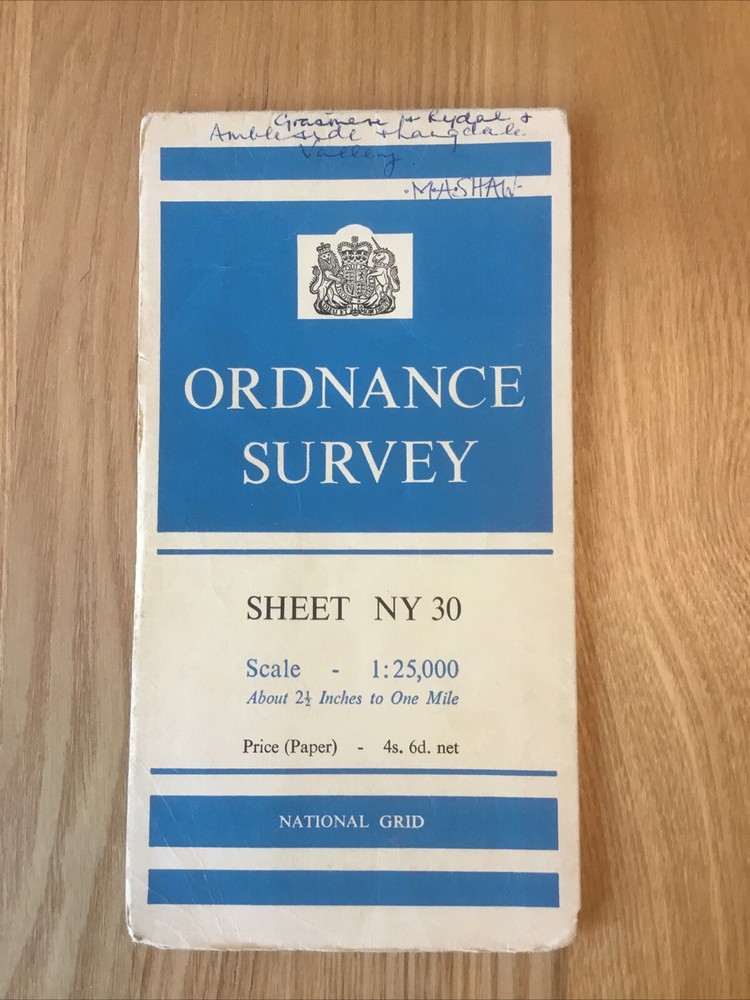 1959 Ordnance Survey Provisional First Series Map NY 30 Ambleside (incl Rydal )
