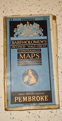 Bartholomew Pembroke Map Blue Cover 1930s Ordenance Map