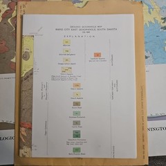 USGS Geologic Maps of Rapid City West & East Quadrangle Pennington County 1969 +