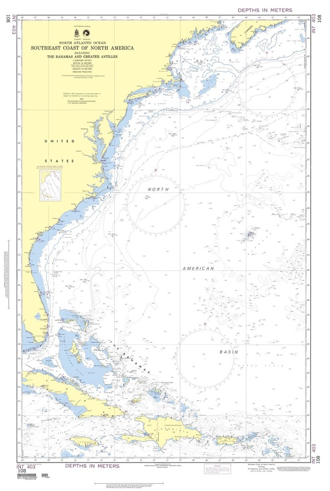 SE Coast N. America, Bahamas & Greater Antilles | NGA 108