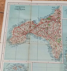 Geographia Road Map Of The SOUTH-WESTERN COUNTIES Revised 1921