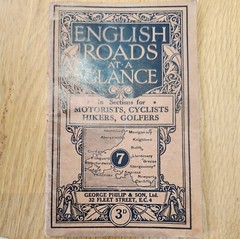 English Roads at a Glance , Vintage Rare Maps. South Wales Areas
