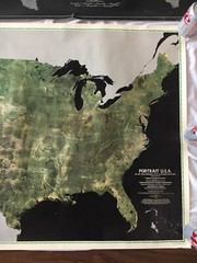National Geographic Society Portrait USA & Dept of Interior USA Relief Map, Used