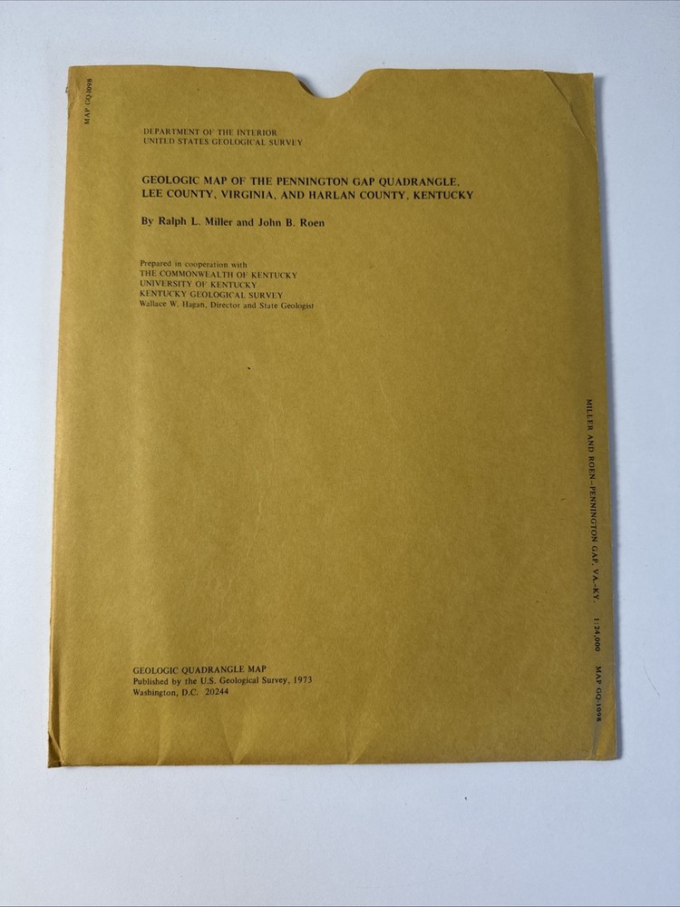 USGS Virginia / Kentucky Geologic Quadrangle Maps in Envelope – Vtg Geology