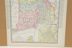 Boston City and Rhode Island Rand McNally 1898 Atlas of the World 14×11″