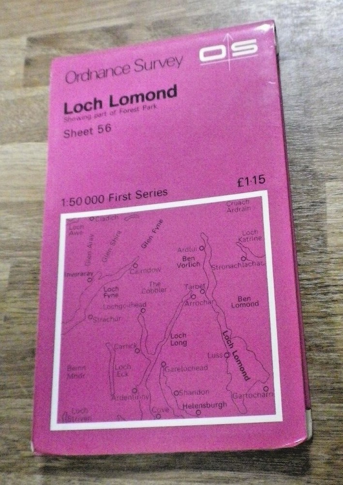 Ordnance Survey 1:50,000 Map Sheet 56 Loch Lomond