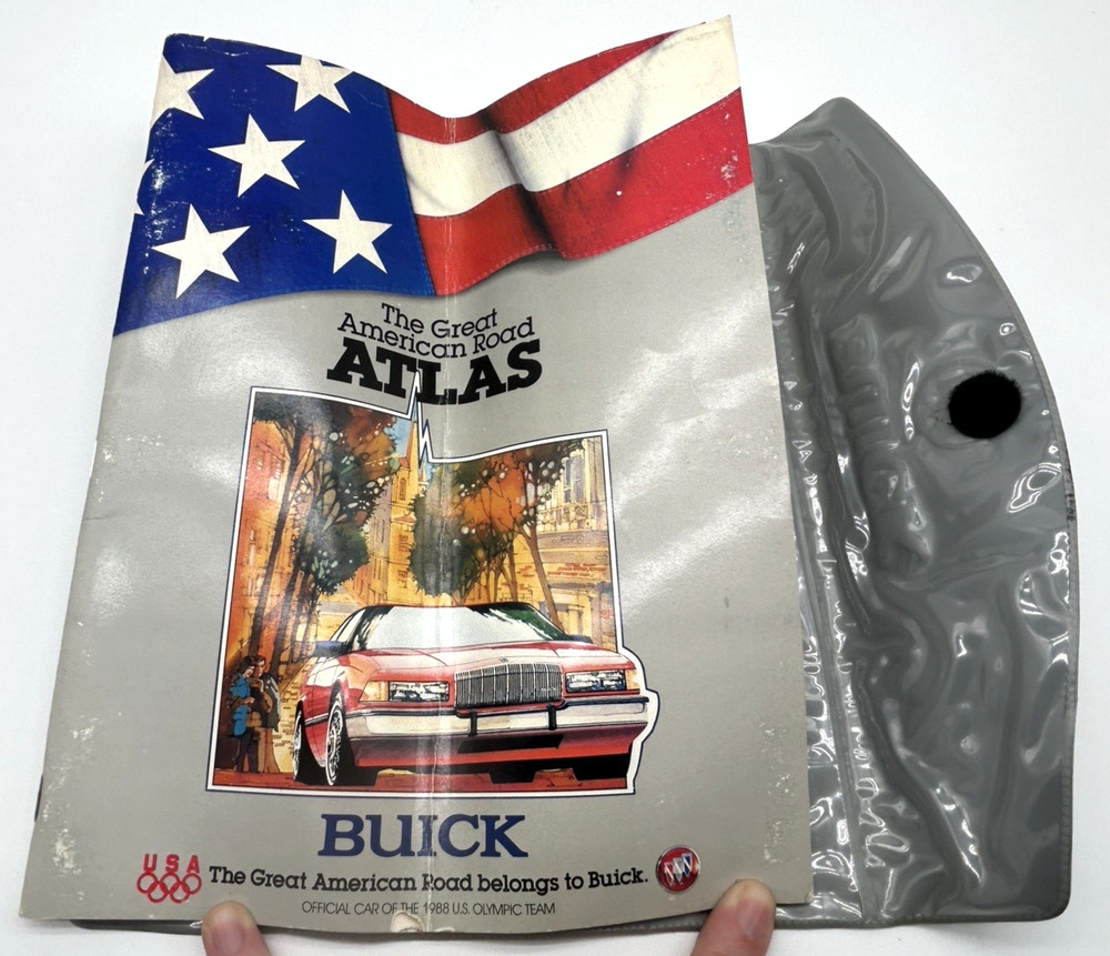 Vintage THE GREAT AMERICAN ROAD ATLAS w Case BUICK Olympic Games 1904-1988