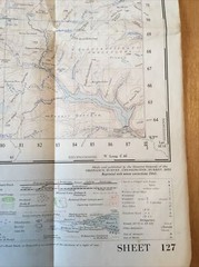 1960 Ordnance Survey One Inch Seventh Series Map 127 Aberystwyth inc Machynlleth