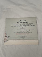 Vintage National Geographic Map India And Burma April 1946