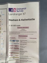 Ordnance Survey. Hexham & Haltwhistle Map 87 Laminated Landranger. 1:50 000.