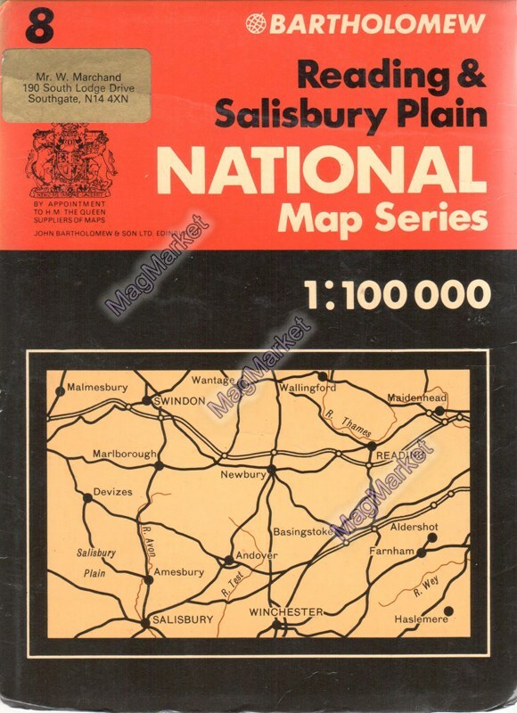 Map · Bartholomew National Series · Nº8 · Reading & Salisbury Plain · 1975