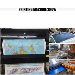 225*150cm The World Political Map with National Flags Non-woven Canvas Painting