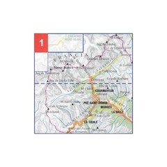 Italy France: Monte Bianco, Courmayeur Map 01, walking hiking alps + guide