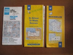 6 x Vintage Folding Road Maps France Michelin Serie Bleue Etc Job Lot Bundle