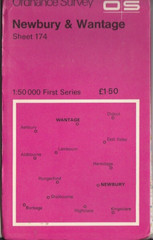 Ordnance Survey 1:50,000 Map Landranger Sheet 174 Newbury & Wantage