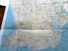 Vintage Map-Carte Touristique de la Cote de Cornouaille-Collection Rivages 25-VG