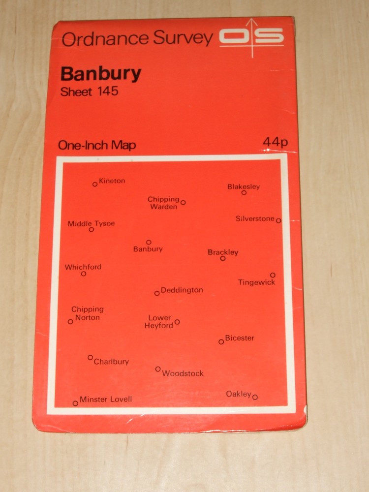 ORDNANCE SURVEY SHEET MAP BANBURY SHEET 145 VGC NO RIPS TEARS