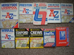 AZ TOWN STREET GUIDES MANCHESTER LIVERPOOL WIRRAL STOKE CREWE STAFFS OS MAPS LOT