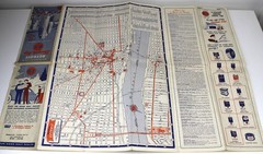 GULF Metropolitan DETROIT Tourgide Map 1950/51 Road Plan Guide Michigan USA