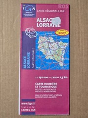 IGN Carte Routière & Touristique R05 1:250000 Alsace Lorraine map (ref2930)