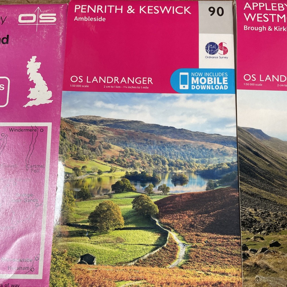 Landranger (90) Penrith & Keswick, Ambleside, Appleby 91, South Lakeland