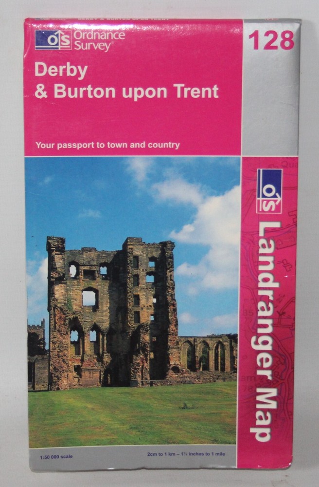 Ordnance Survey Landranger Map – Derby & Burton upon Trent – Sheet 128 – 2002