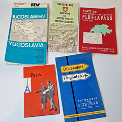 Job Lot 5 Vintage European Road Maps & Guides 1950s–60s Yugoslavia Paris Swiss