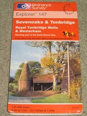 OS Ordnance Survey Explorer 1:25,000 sheet 147 Sevenoaks & Tonbridge – 1997